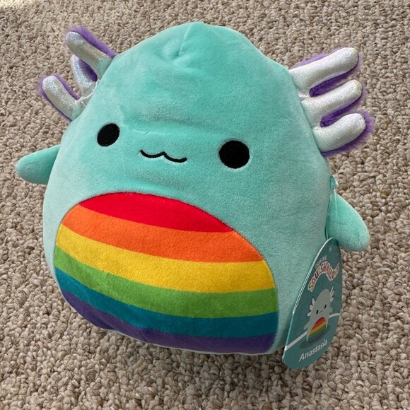 NWT 8” Anastasia the Teal Axolotl with Rainbow Belly Pride Squishmallow‎ - Picture 2 of 9